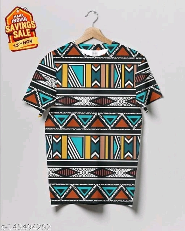 Men's Half Sleeve Printed Round neck TshirtName: Men's Half Sleeve Printed Round neck TshirtFabric: LycraSleeve Length: Short SleevesPattern: PrintedNet Quantity (N): 1Sizes:S, M (Chest Size: 39 in, Length Size: 27.5 in) L (Chest Size: 41 in, Length Size: 28.5 in) XL (Chest Size: 43 in, Length Size: 29 in) XXL1Country of Origin: India