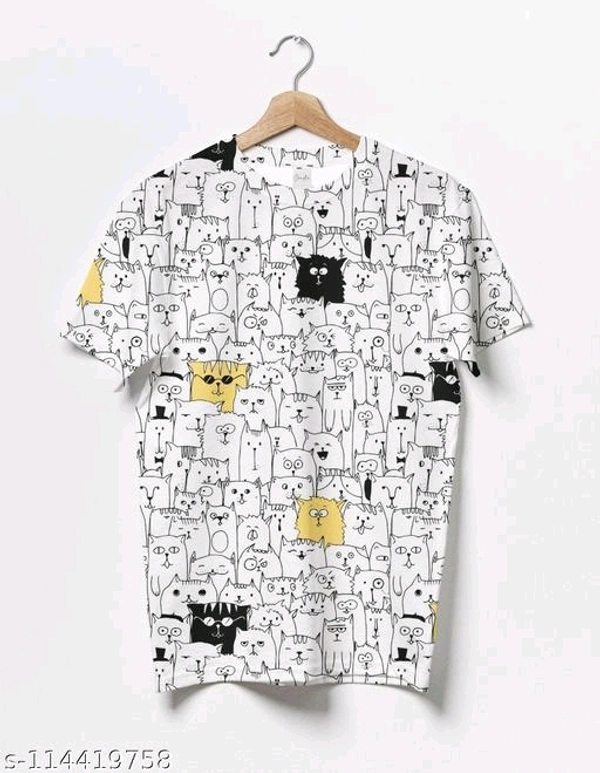 Men's Half Sleeve Printed Round neck TshirtName: Men's Half Sleeve Printed Round neck TshirtFabric: LycraSleeve Length: Short SleevesPattern: PrintedNet Quantity (N): 1Sizes:S, M (Chest Size: 39 in, Length Size: 27.5 in) L (Chest Size: 41 in, Length Size: 28.5 in) XL (Chest Size: 43 in, Length Size: 29 in) XXL1Country of Origin: India