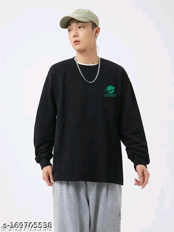 JUMP CUTS Men's Printed Round Black Treading TshirtsName: JUMP CUTS Men's Printed Round Black Treading TshirtsFabric: Cotton BlendSleeve Length: Long SleevesPattern: PrintedNet Quantity (N): 1Sizes:S, M, L, XLCountry of Origin: India