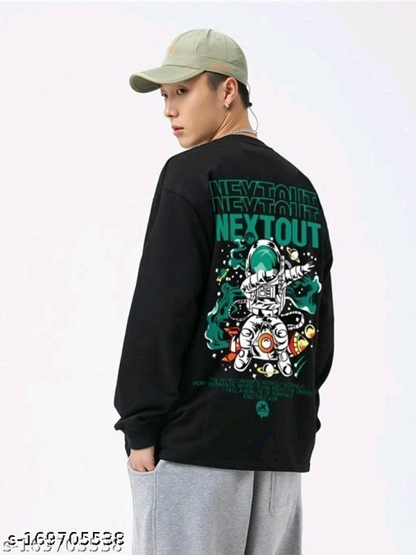 JUMP CUTS Men's Printed Round Black Treading TshirtsName: JUMP CUTS Men's Printed Round Black Treading TshirtsFabric: Cotton BlendSleeve Length: Long SleevesPattern: PrintedNet Quantity (N): 1Sizes:S, M, L, XLCountry of Origin: India