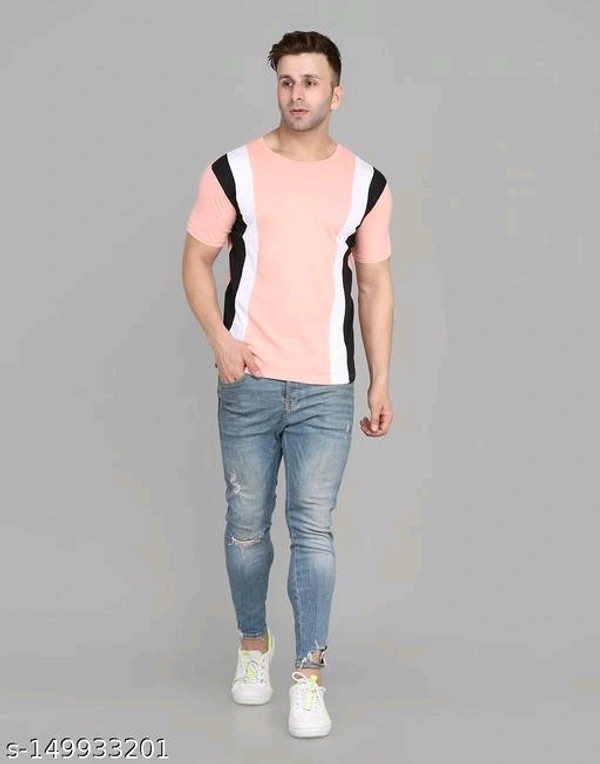 SWIFTLY Men's Pure Cotton 2 Panel Round Neck Half Sleeve T-shirtName: SWIFTLY Men's Pure Cotton 2 Panel Round Neck Half Sleeve T-shirtFabric: CottonSleeve Length: Short SleevesPattern: ColorblockedNet Quantity (N): 1Sizes:S (Chest Size: 38 in, Length Size: 26 in) M (Chest Size: 40 in, Length Size: 27 in) L (Chest Size: 42 in, Length Size: 27.5 in) XL (Chest Size: 44 in, Length Size