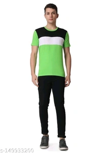 SWIFTLY Men's Pure Cotton 2 Panel Round Neck Half Sleeve T-shirtName: SWIFTLY Men's Pure Cotton 2 Panel Round Neck Half Sleeve T-shirtFabric: CottonSleeve Length: Short SleevesPattern: ColorblockedNet Quantity (N): 1Sizes:S (Chest Size: 38 in, Length Size: 26 in) M (Chest Size: 40 in, Length Size: 27 in) L (Chest Size: 42 in, Length Size: 27.5 in) XL (Chest Size: 44 in, Length Size