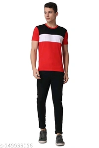 SWIFTLY Men's Pure Cotton 2 Panel Round Neck Half Sleeve T-shirtName: SWIFTLY Men's Pure Cotton 2 Panel Round Neck Half Sleeve T-shirtFabric: CottonSleeve Length: Short SleevesPattern: ColorblockedNet Quantity (N): 1Sizes:S (Chest Size: 38 in, Length Size: 26 in) M (Chest Size: 40 in, Length Size: 27 in) L (Chest Size: 42 in, Length Size: 27.5 in) XL (Chest Size: 44 in, Length Size
