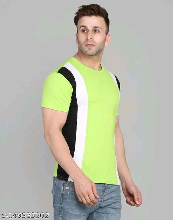 SWIFTLY Men's Pure Cotton 2 Panel Round Neck Half Sleeve T-shirtName: SWIFTLY Men's Pure Cotton 2 Panel Round Neck Half Sleeve T-shirtFabric: CottonSleeve Length: Short SleevesPattern: ColorblockedNet Quantity (N): 1Sizes:S (Chest Size: 38 in, Length Size: 26 in) M (Chest Size: 40 in, Length Size: 27 in) L (Chest Size: 42 in, Length Size: 27.5 in) XL (Chest Size: 44 in, Length Size