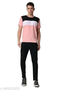 SWIFTLY Men's Pure Cotton 2 Panel Round Neck Half Sleeve T-shirtName: SWIFTLY Men's Pure Cotton 2 Panel Round Neck Half Sleeve T-shirtFabric: CottonSleeve Length: Short SleevesPattern: ColorblockedNet Quantity (N): 1Sizes:S (Chest Size: 38 in, Length Size: 26 in) M (Chest Size: 40 in, Length Size: 27 in) L (Chest Size: 42 in, Length Size: 27.5 in) XL (Chest Size: 44 in, Length Size