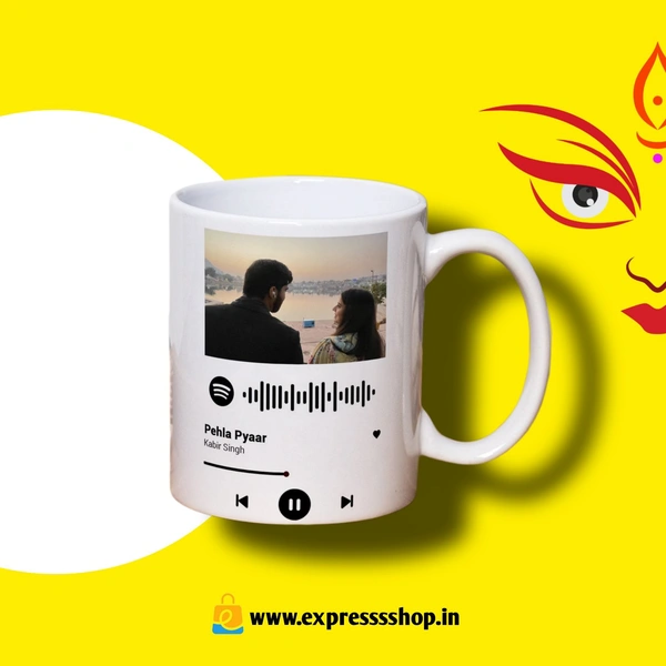 Express Brand  Personalised Photo White Coffee Mug with Photo Keychain for Dad Papa Boss 325 ML*
