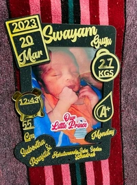 New Born Customized Baby Photo Frame With Details For Wall Home Room Gift Name: New Born Customized Baby Photo Frame With Details For Wall Home Room 
