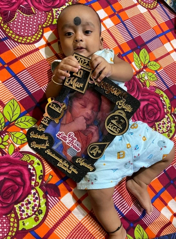 New Born Customized Baby Photo Frame With Details For Wall Home Room Gift Name: New Born Customized Baby Photo Frame With Details For Wall Home Room Gift Material: WoodenProduct Breadth: 0.5 InchProduct Height: 10.5 InchProduct Length: 10.5 InchNet Quantity (N): 1New Born Customized Baby Photo Frame With Details For Wall Home Room Gift with baby photoThis Set of Photo Frames can be