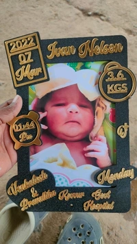 New Born Customized Baby Photo Frame With Details For Wall Home Room Gift Name: New Born Customized Baby Photo Frame With Details For Wall Home Room Gift Material: WoodenProduct Breadth: 0.5 InchProduct Height: 10.5 InchProduct Length: 10.5 InchNet Quantity (N): 1New Born Customized Baby Photo Frame With Details For Wall Home Room Gift with baby photoThis Set of Photo Frames can be