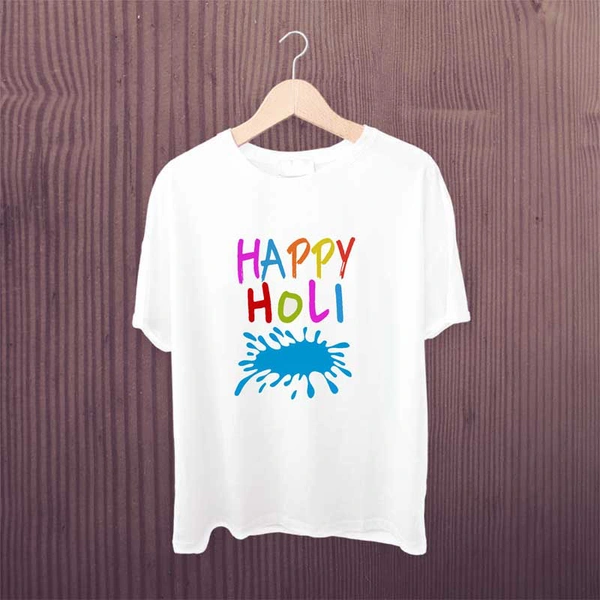 Express Shop  Happy Holi Combo Set's 1tshirt 1mug 1 Chocolate  - M, White