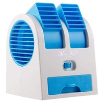 unique Portable Mini USB Battery Operated Air Conditioner Mini Water Air Cooler Cooling Fan Blade Less Duel Blower with Ice Chamber Perfect for Desk,Office,Study,Library,Room,Home, (BLACK)