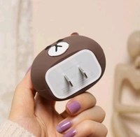 iPhone Charger Cover For 18W/20W | Cute 3D Cartoon Character Brown Squirrel Cable Protector (Brown) - Android