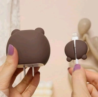 iPhone Charger Cover For 18W/20W | Cute 3D Cartoon Character Brown Squirrel Cable Protector (Brown) - Android