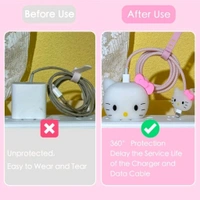 Express Shop  iPhone Charger Cover For 18W/20W | Cute 3D Cartoon Character Big Eyes CarbonBall Cable Protector (Black) - Android
