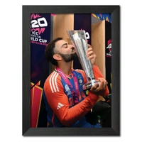 Express Shop  Virat Kohli T20 Worldcup India Cricket Team Poster Framed - A4