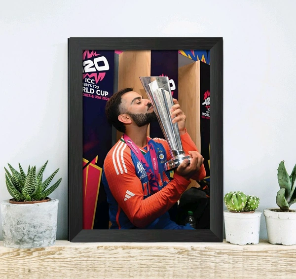 Express Shop  Virat Kohli T20 Worldcup India Cricket Team Poster Framed - A3