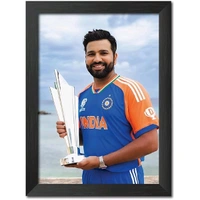 Rohit Sharma T20 Worldcup India Cricket Team Poster Framed Painting - A4