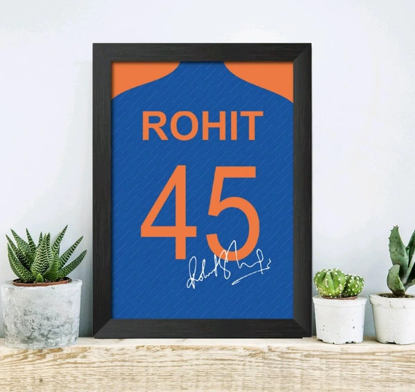 Rohit Sharma T20 Worldcup Jersey Poster Framed Painting - A4
