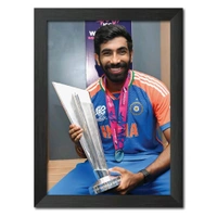 Express Shop  Jasprit Bumrah T20 Worldcup India Cricket Team Poster Framed Painting - A4