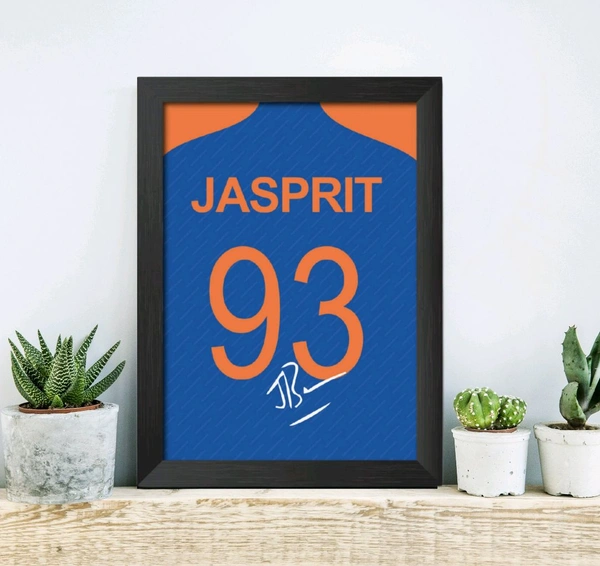Express Shop  Jasprit Bumrah T20 Worldcup Jersey Poster Framed Painting - A4