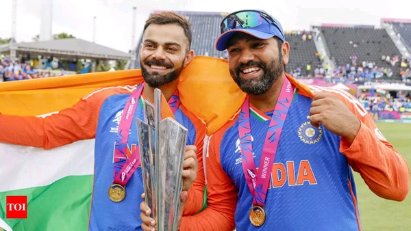 Express Shop  Virat Kohli Rohit Sharma T20 India Cricket Team Poster Framed Painting - A4