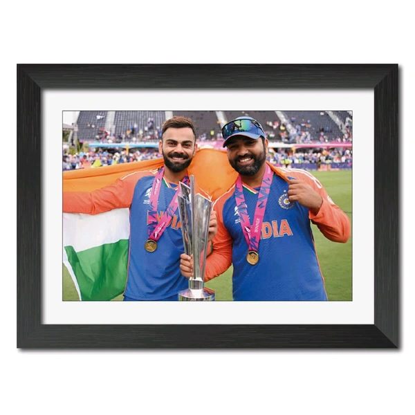 Express Shop  Virat Kohli Rohit Sharma T20 India Cricket Team Poster Framed Painting - A3