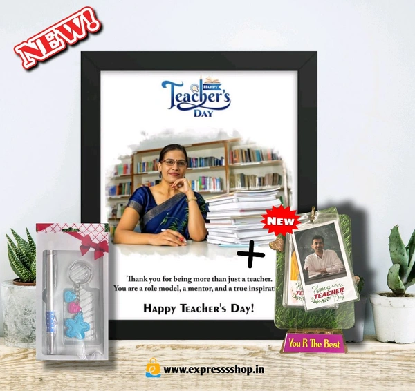 Express Shop  Teacher Day Special Combo Set 1photo Frame 10*14 + Pen Set + Photo Album Set 