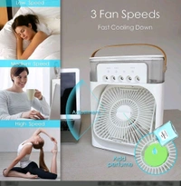 Portable Air Conditioner Fan 7 Color Changing Light Personal Air Cooler Desk Cooling Fan (Big / 1 Pc)
