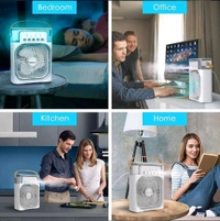 Portable Air Conditioner Fan 7 Color Changing Light Personal Air Cooler Desk Cooling Fan (Big / 1 Pc)