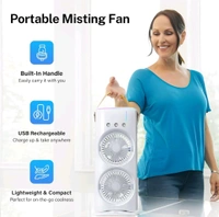 Express Shop Double Ended Spray Fan, Three-Hole Spray Charging Fan, High-Wind Cooling Electric Fan Desktop Double-Head Powerful Air Cooler 3 Wind Speeds for Indoor Outdoor Office Bedroom (1 Pc / With Remote)
