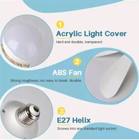 Express Shop  40W LED Ceiling Fan Remote Control volt 85v/265v Standard Socket Three Lighting Modes Six Fan Blades Three Mode Speeds