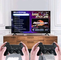 Wireless Controller Gamepad Gaming Console with 10,000+ Games, 4k Ultra HD Game Sticks Output, and 2.4GHz Wireless Controller Video Games with 64gb Memory Card for TV Plug and Play, Dual Player (1 Set / Battery not included)