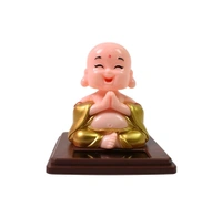 Solar Power Moving Head Buddha Statue Car Ornament, Automatic Drive, Wobble Light, Energy Induction, Solar Buddha Statue, Decorative, Vivid, Unique Shape for Car (1 Pc / Mix Color)