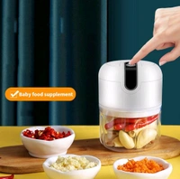 Wireless USB Rechargeable Mini Electric Garlic Machine / Chopper, Food Processor For Garlic, Ginger, Onion, Vegetable, Meat, Nuts Stainless Steel Blades (250 Ml)