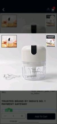 Wireless USB Rechargeable Mini Electric Garlic Machine / Chopper, Food Processor For Garlic, Ginger, Onion, Vegetable, Meat, Nuts Stainless Steel Blades (250 Ml)