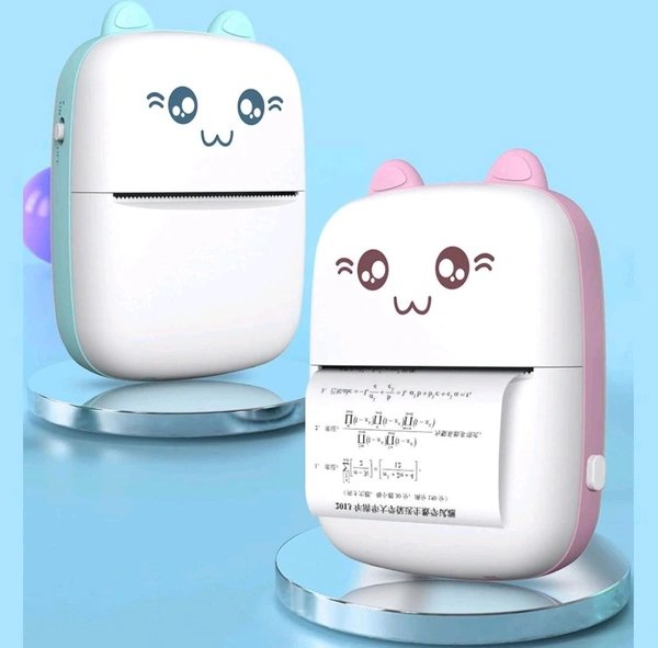 Mini Printer, Mobile Phone Bluetooth Connection Wireless Mini Thermal Printer with Android or iOS APP for Pictures, Portable Smart Printer, Contains 1 Rolls Thermal Paper, with Fast Paper Output for Photo Image