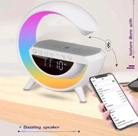 G Lamp Speaker - 3-in-1 Bluetooth Speaker with Fast Wireless Charging, RGB Light, and Sunrise Alarm Clock for Bedroom & Bedside Table (1 Pc)