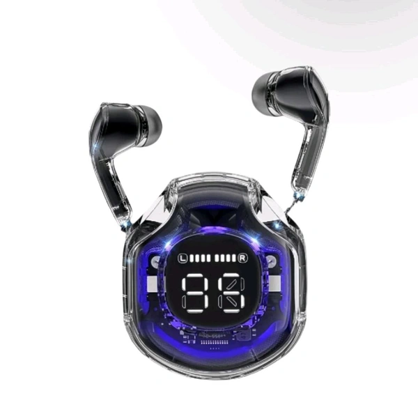 Bluetooth Headphones, Wireless Bluetooth 5.3 In-Ear with Microphones, 200mAh Battery, Transparent LED Display, ENC Noise Cancelling Earbuds, Earphones (1 Pc)