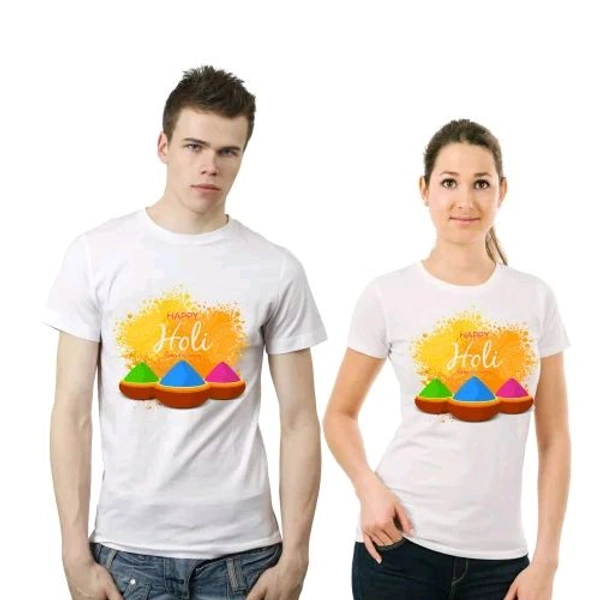 Happy Holi Tshirt Set Of 2 Cotton 