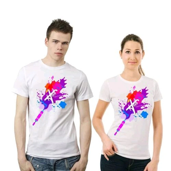 Happy Holi Tshirt Set Of 2
