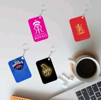 Indian premier liege Cricket Teams Wooden keychain 8pcs Key Chain