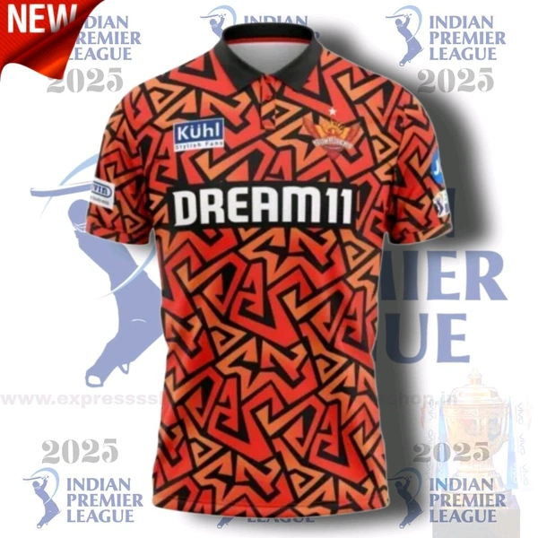 Cricket Fan Jersey - SRH Unisex Official 2025-IPL ( Premium Quality) - M