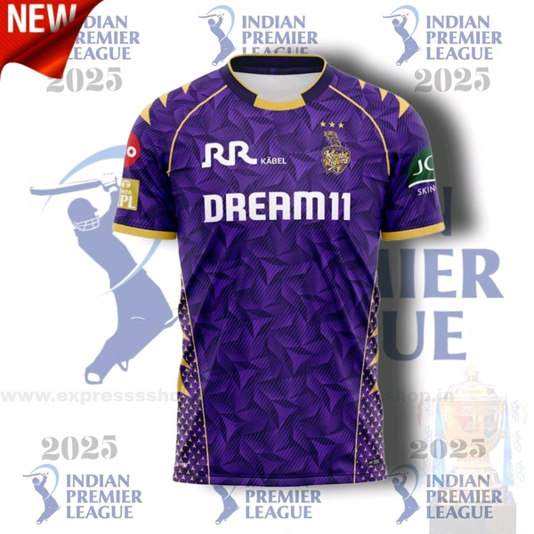 Cricket Fan Jersey -KKR Unisex Official 2025-IPL ( Premium Quality) - M