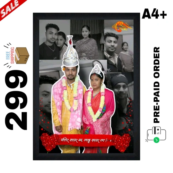 💑 Frame Your Love Story in Style!
📸 A4+ Size Personalized Photo Collage Frame