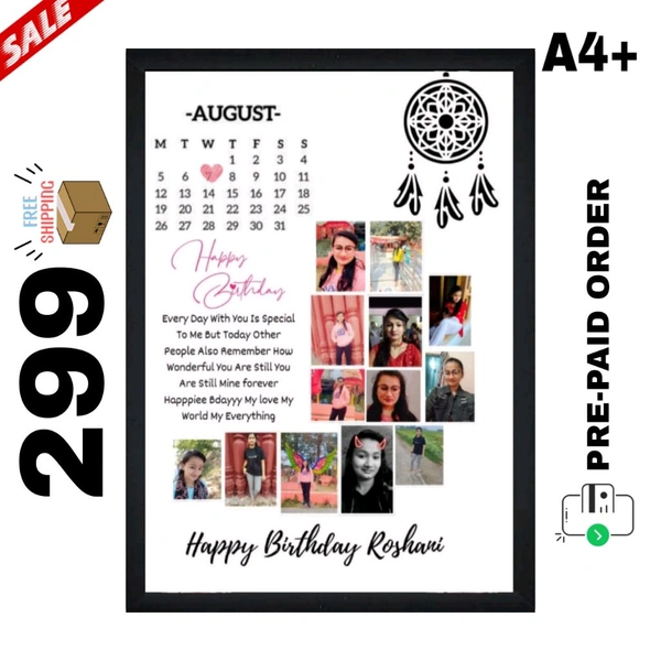 🎁 Personalized A4+ Birthday Photo Frame
📆 Highlight Special Dates (like Birthdays, Anniversaries)