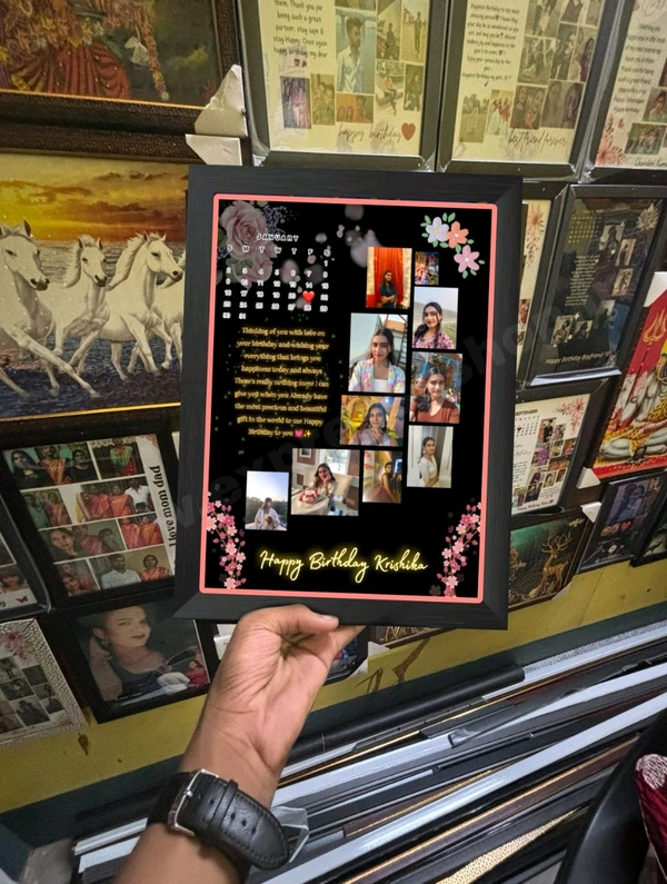 A4 Size Customized Photo Frame | Personalized Collage Gift - Black