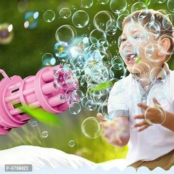 🇮🇳*New Bubble Machine Gun Bubbles For Kids Cool Toys Gift Electric Bubble Gun And Toy Gun Outside, 8 Hole Huge Automatic Bubble Maker For 😍Boys And Girls🥰 - Black
