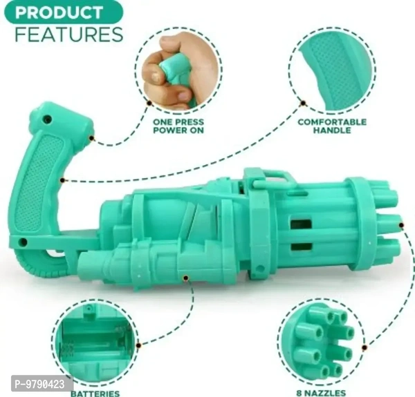 🇮🇳*New Bubble Machine Gun Bubbles For Kids Cool Toys Gift Electric Bubble Gun And Toy Gun Outside, 8 Hole Huge Automatic Bubble Maker For 😍Boys And Girls🥰 - Black
