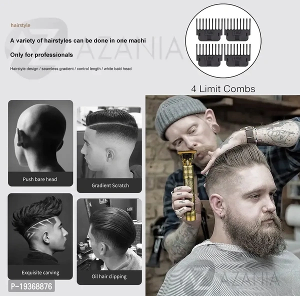 Kemei.Ai *Hair Trimmer For Men Buddha Style Trimmer, Professional Hair Clipper, Adjustable Blade Clipper, Shaver For Men, Retro Oil Head Close Cut Trimming Machine, 1200 mah battery