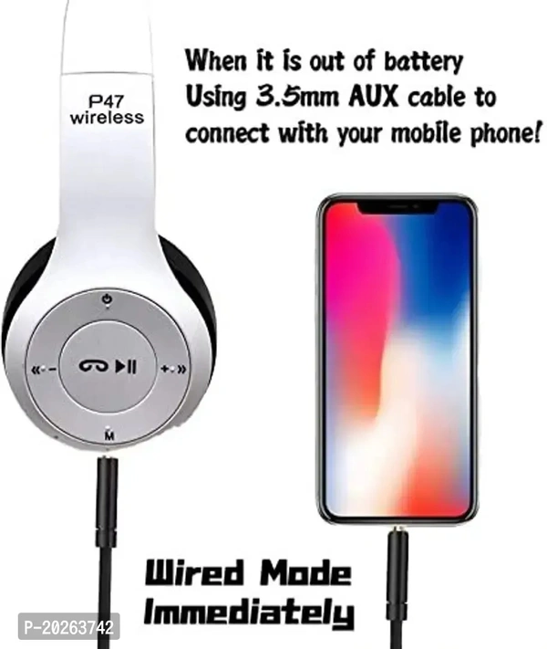 New P47 Wireless Bluetooth Over-Ear Headphones  Features:  Noise Cancelling  - Red